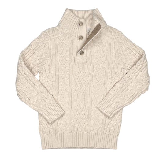 Ivory Mock Neck Cable Sweater
