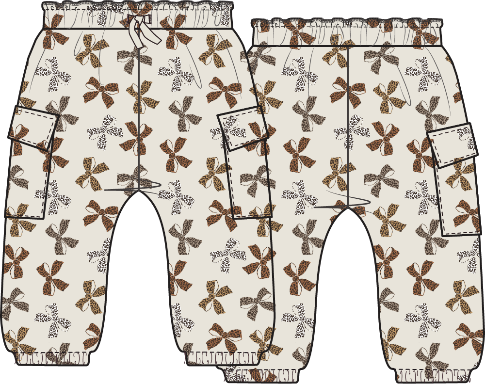 Leopard Bow Cargo Pants