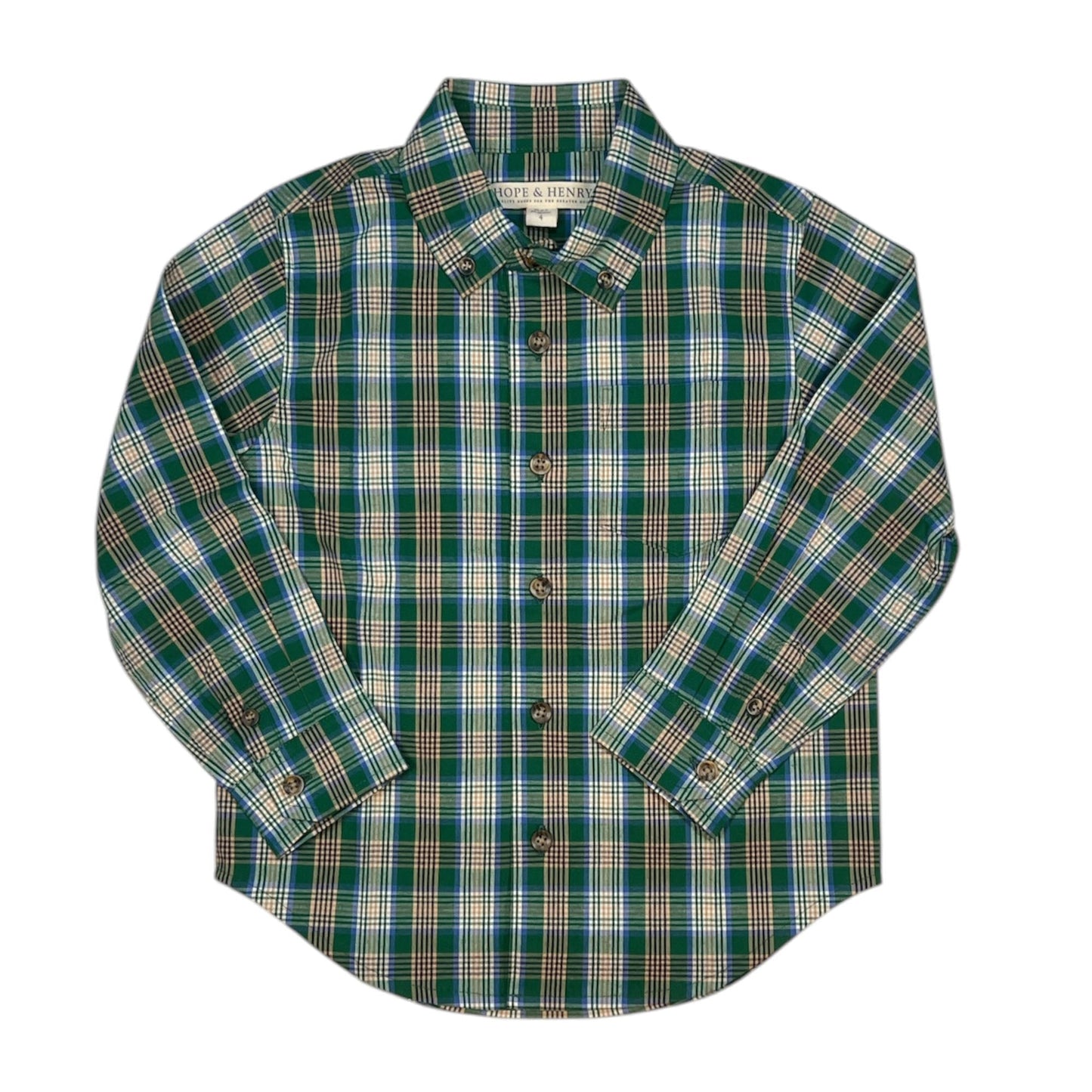 Green Plaid Poplin Shirt