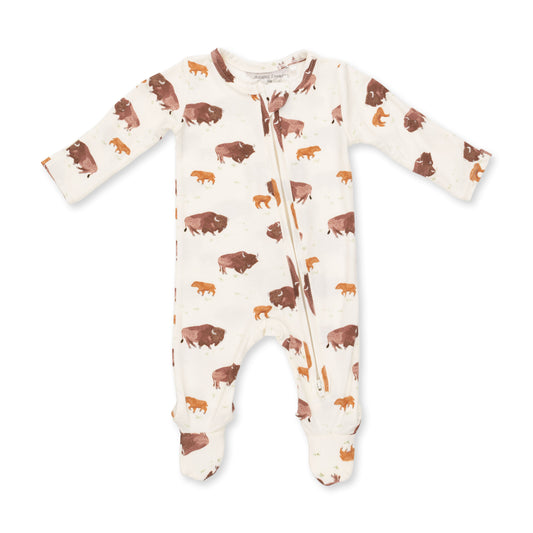 American Buffalo Zipper Footie