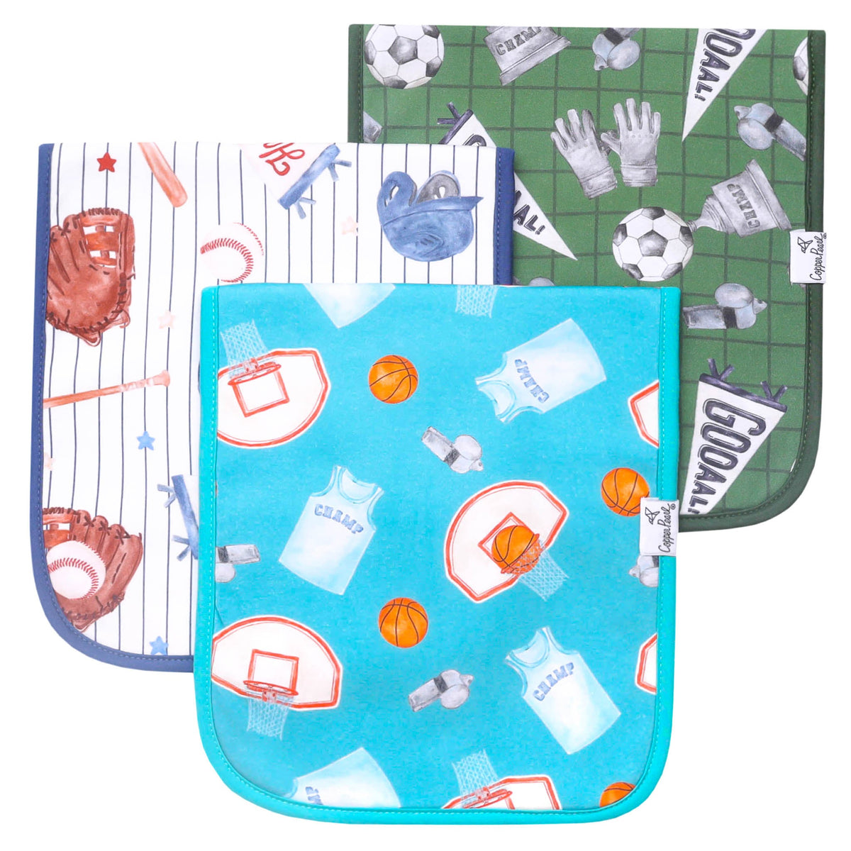 Copper Pearl Burp Cloth Set (3-pack) - All Star