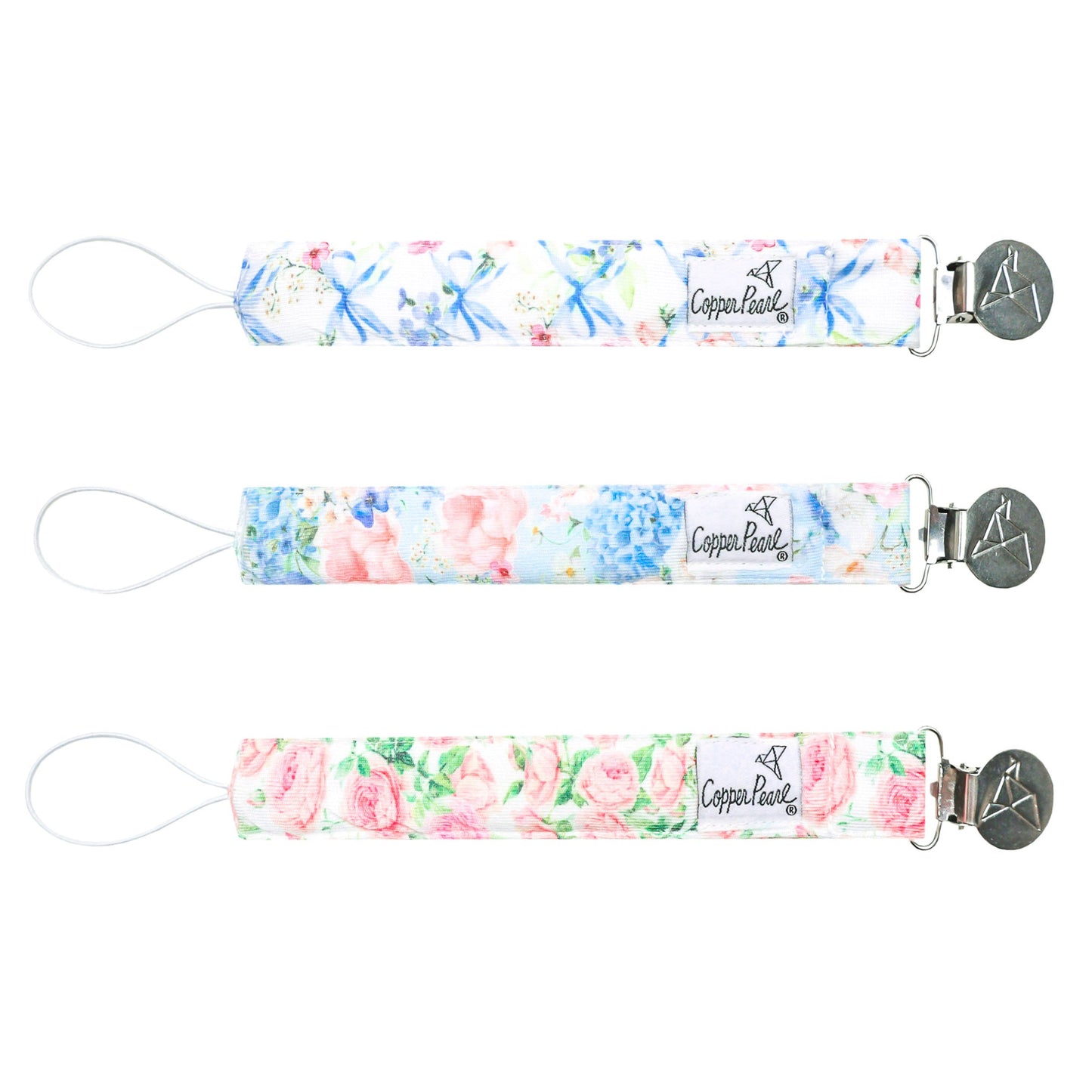 Copper Pearl Binky Clips (Set of 3) - Genevieve