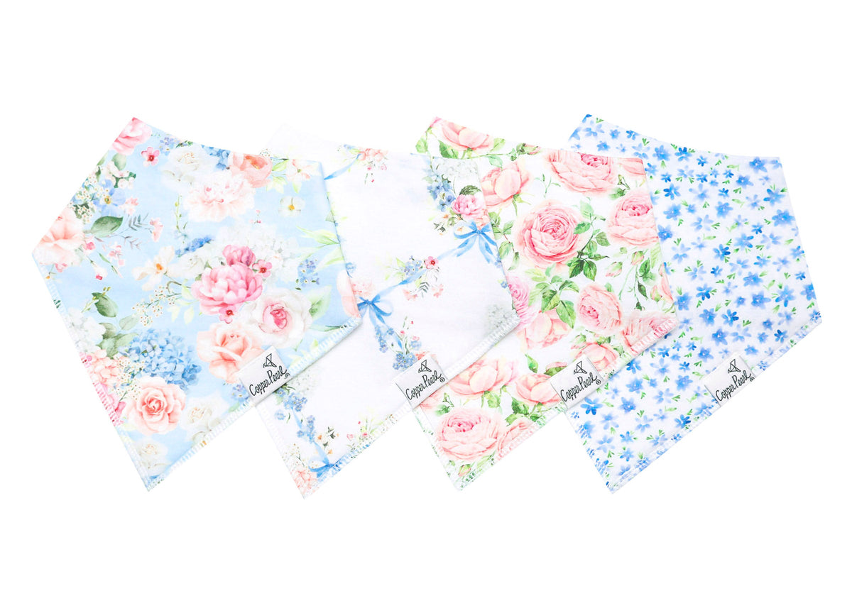 Copper Pearl Bandana Bib Set (4-pack) - Genevieve