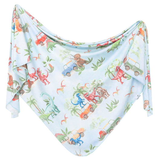 Copper Pearl Knit Swaddle Blanket - Dino Explorer