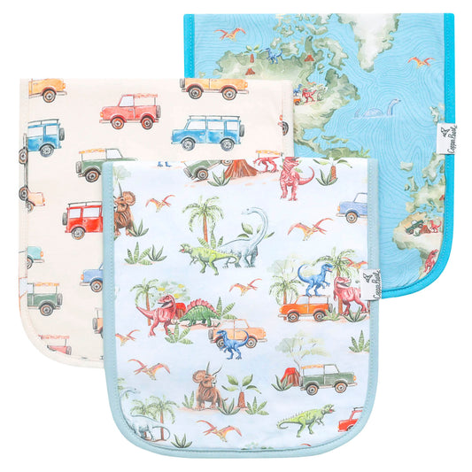 Copper Pearl Burp Cloth Set (3-pack) - Dino Explorer