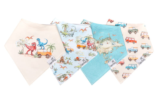 Copper Pearl Bandana Bib Set (4-pack) - Dino Explorer