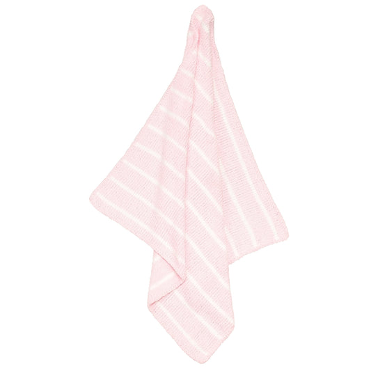 Chenille Blanket - pink stripe