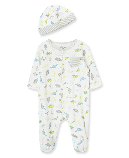 New Tiny Dinos Footie and Hat Set