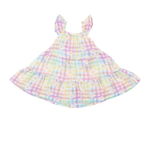 Gingham Daisy Twirly Dress