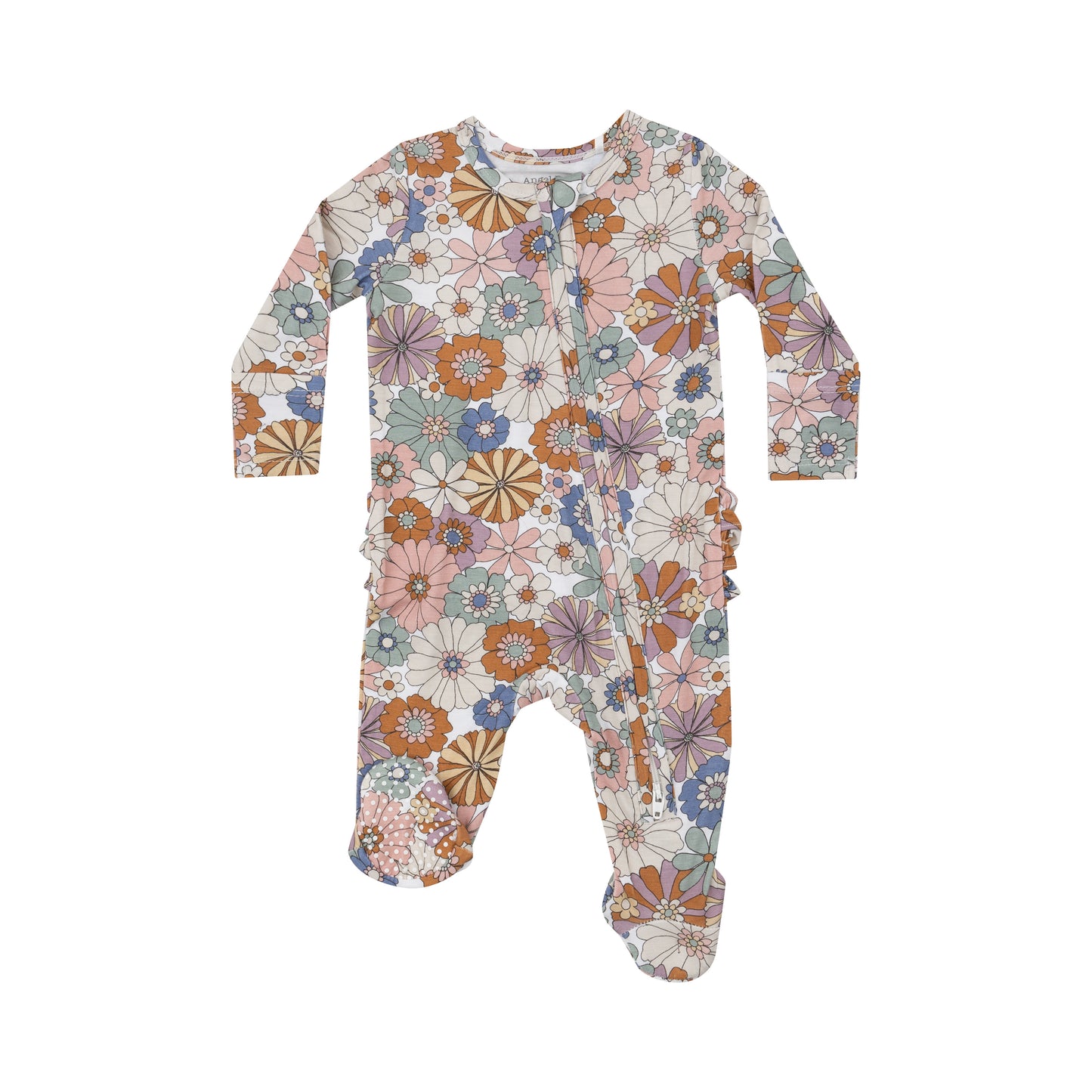 Brighton Floral Ruffle Zipper Footie