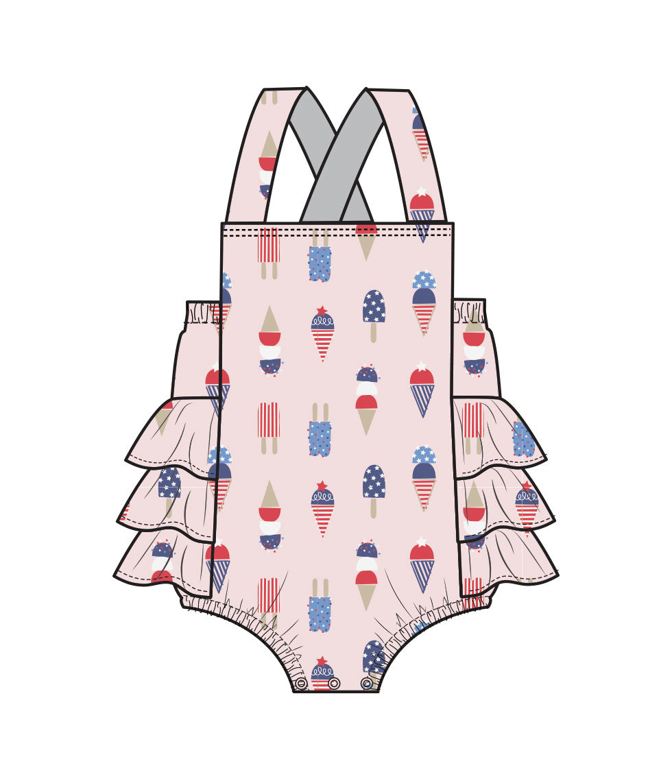 American Ice Cream Ruffle Sunsuit