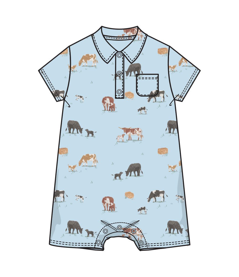 Cow Families Polo Shortie