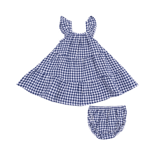 Navy Gingham Twirly Sundress