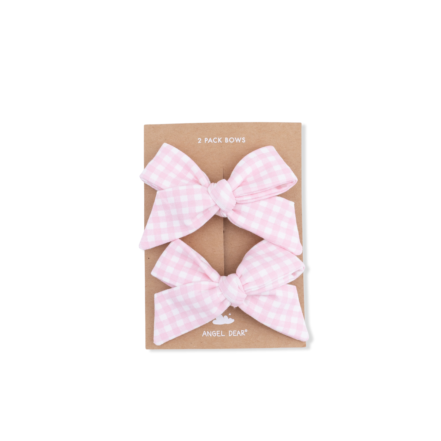 Mini Gingham Pink - 2 Pack Bow Clips