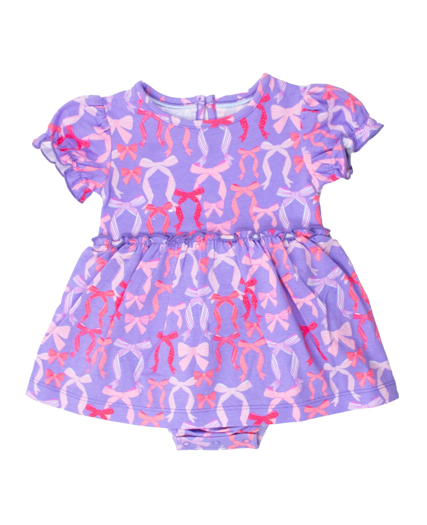 Rosy Ribbons Skirted Romper