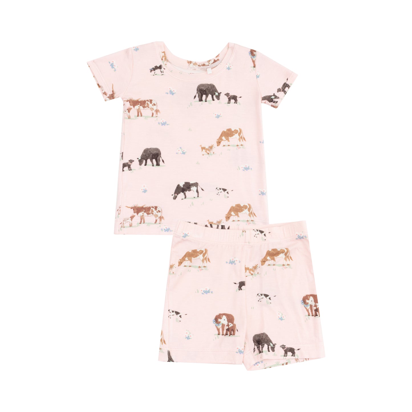 Cow Families Pink Loungewear Short Set