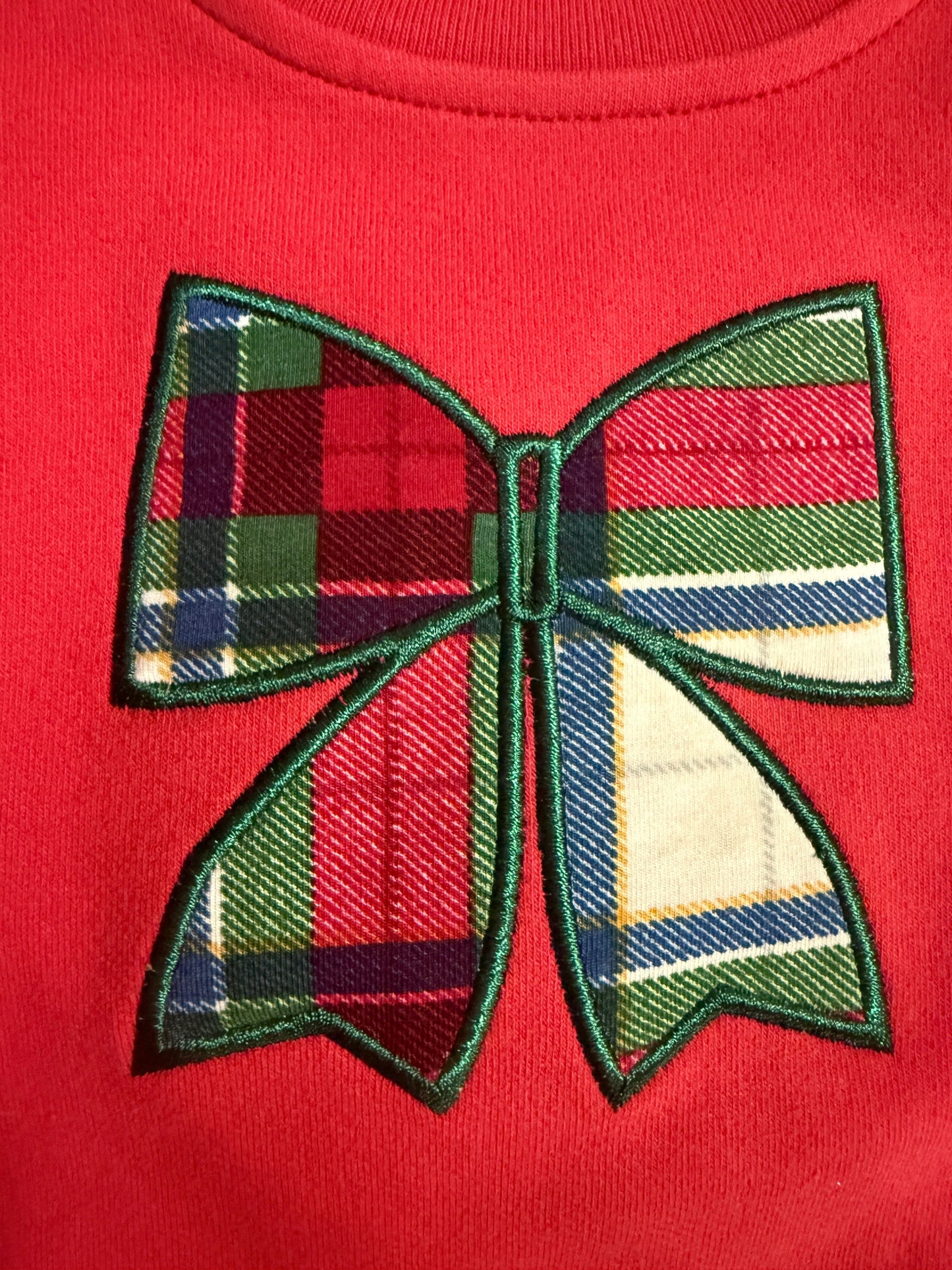 Holiday Plaid Bow Sweatshirt