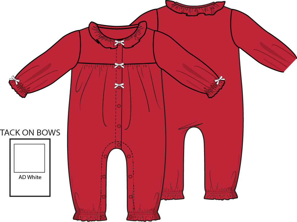 Ribbon Red Ruffle Romper