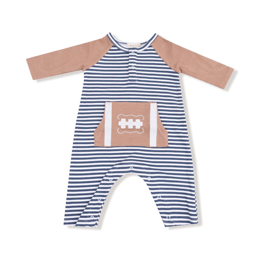 Stripes w/Football Romper