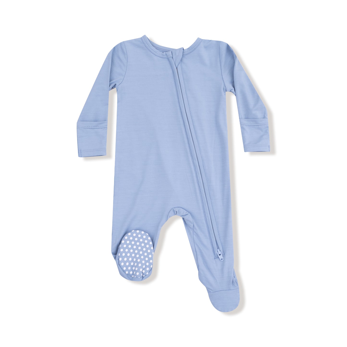 Soft Chambray Zipper Footie