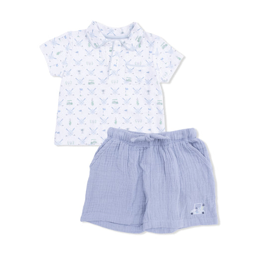 Golf Trellis Blue Short Set