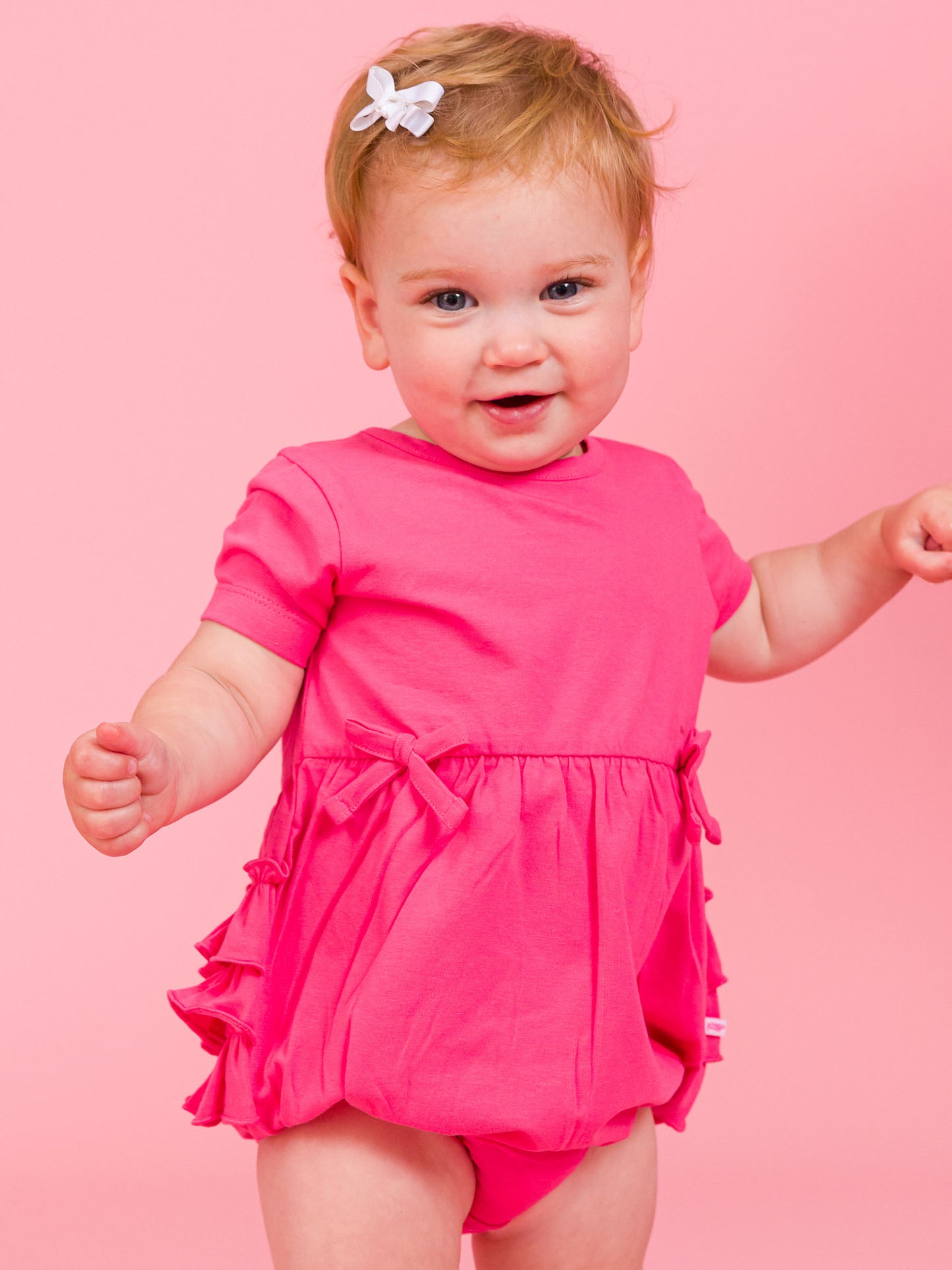 Knit Bow Bubble - Hot Pink