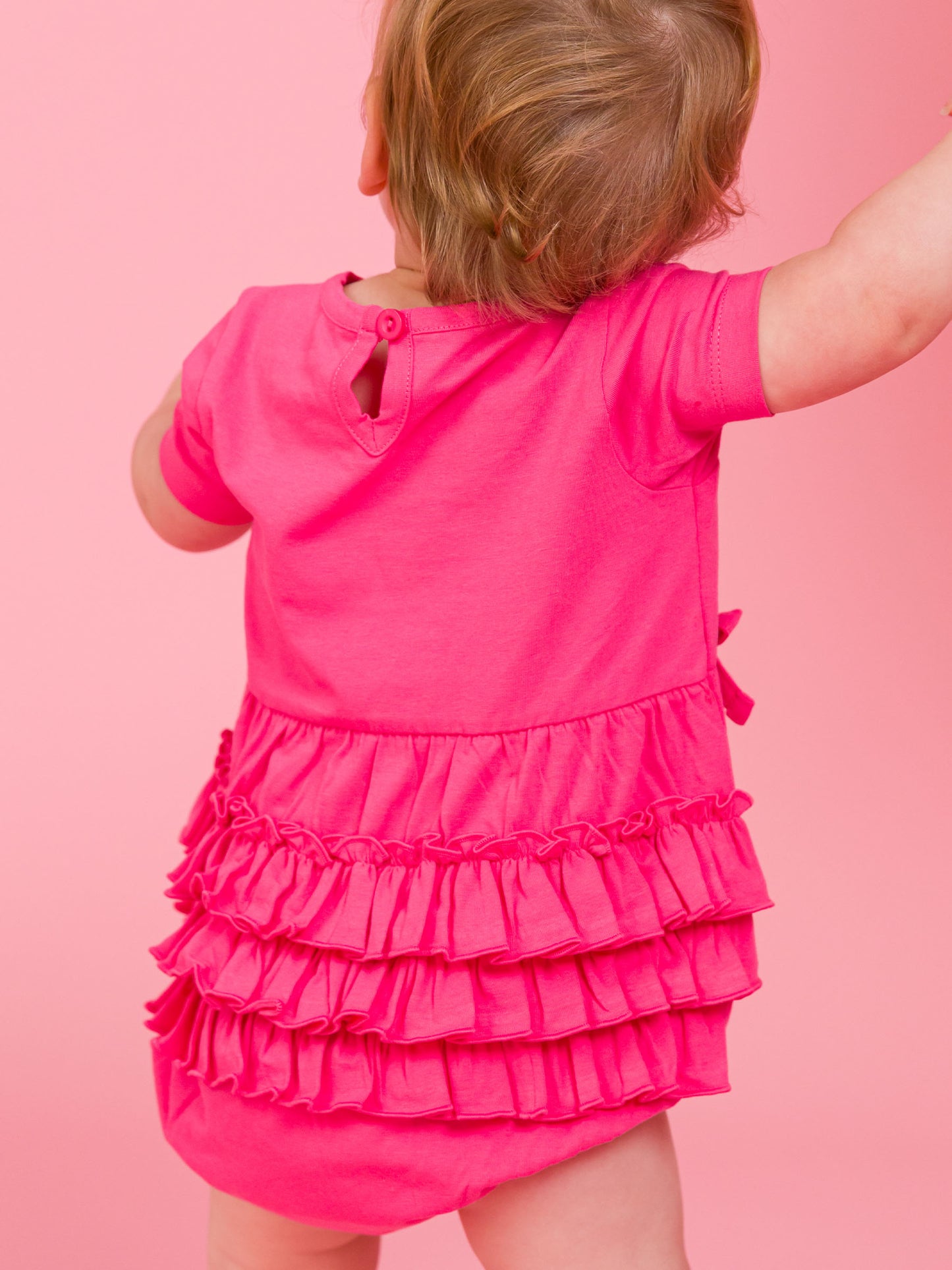 Knit Bow Bubble - Hot Pink