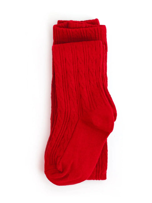 Red Cable Knit Tights