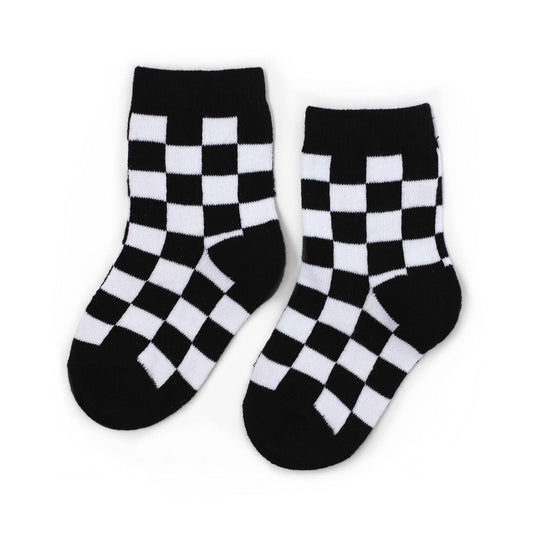Black/White Checkered Midi Sock