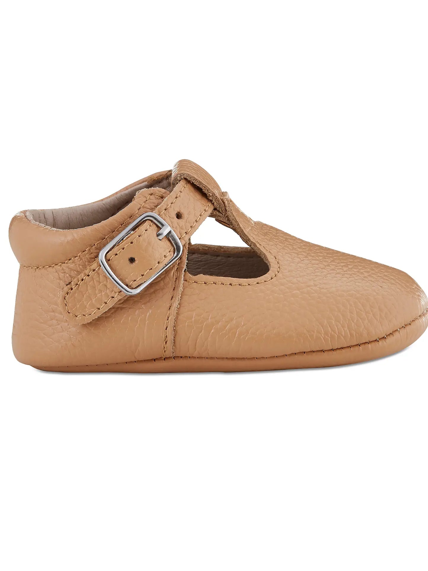 Caramel Soft-Soled Leather Baby Mary Janes