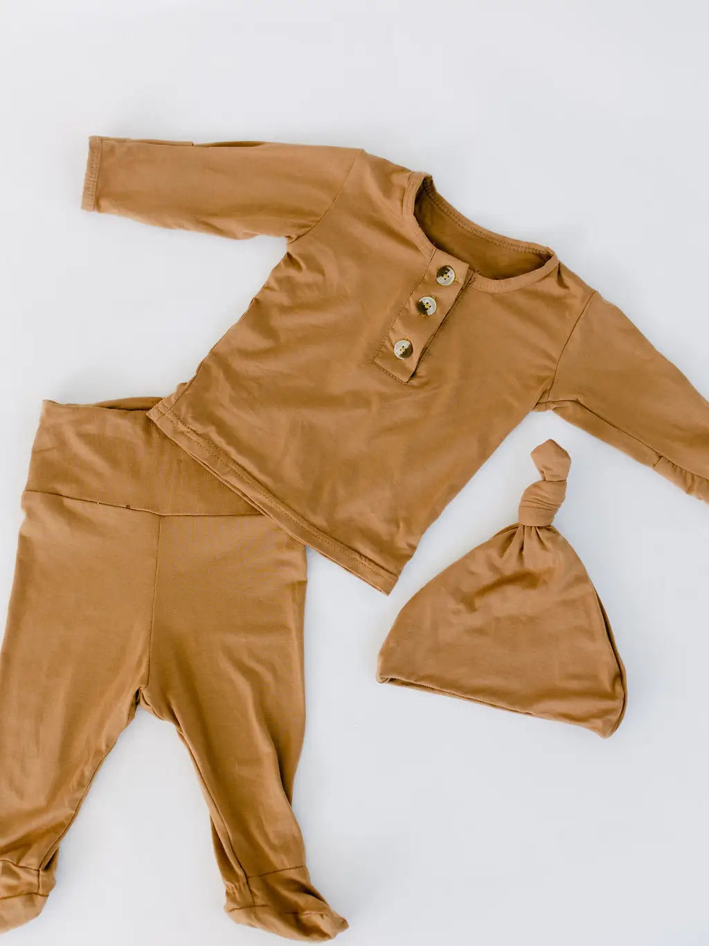 Top & Bottom Baby Outfit (Newborn - 3 months) - Camel