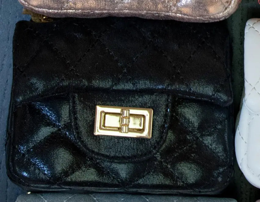 Quilted Purse with Gold Chain