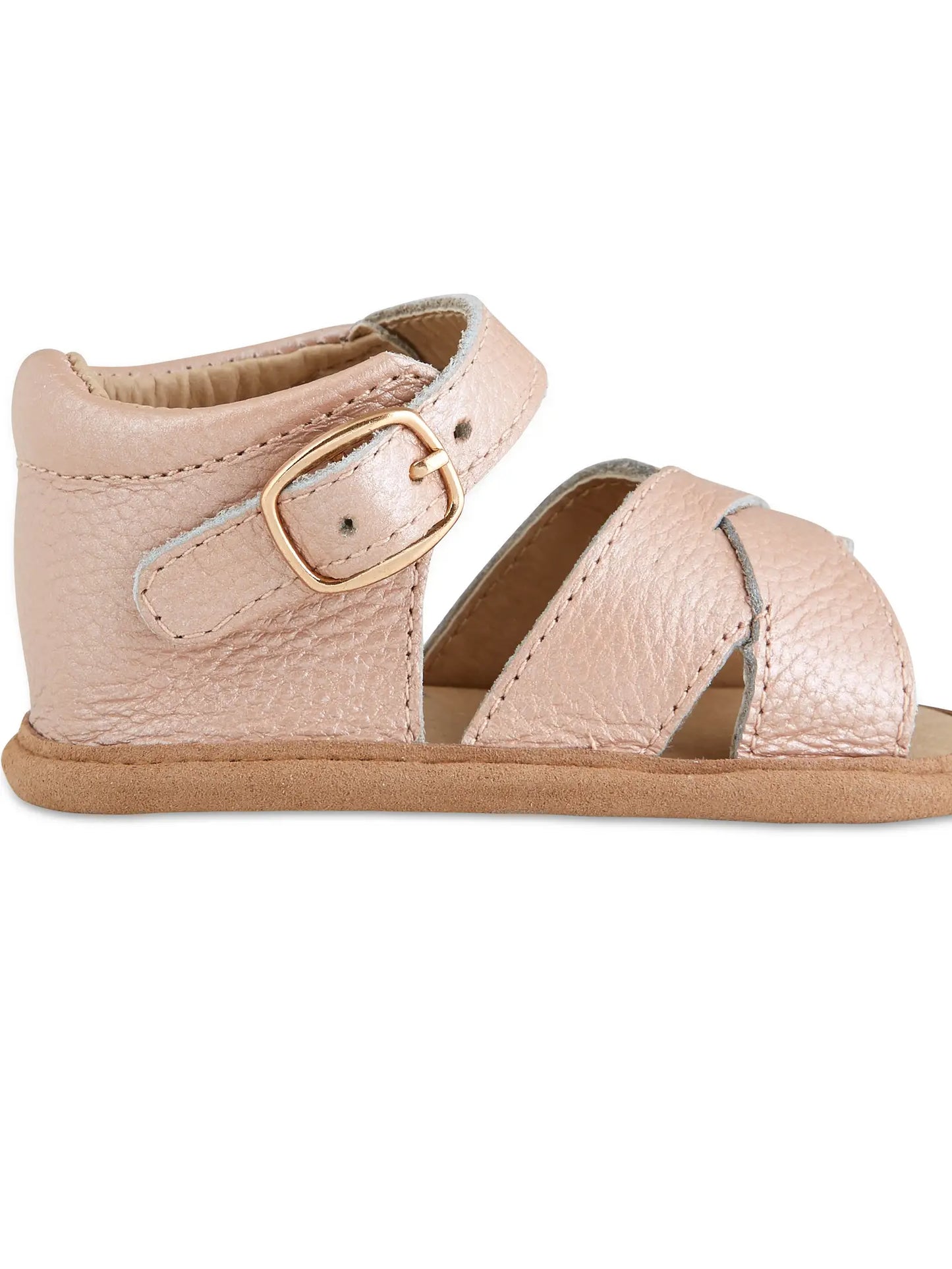 Blush Split-Soled Leather Baby Sandals