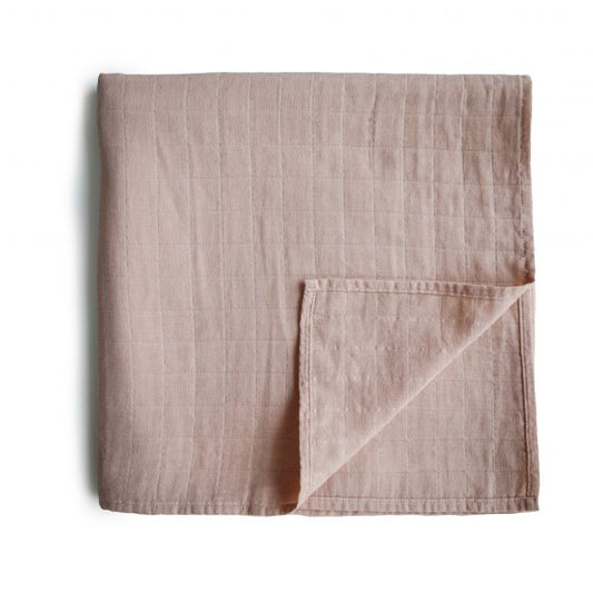 Muslin Swaddle Blanket Organic Cotton - blush