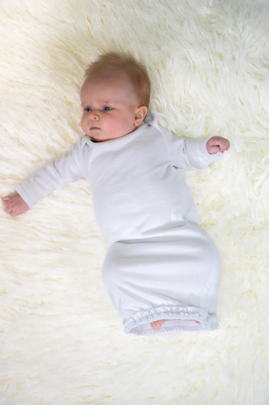 White Ruffle Baby Gown