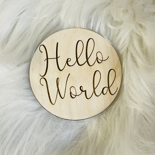 Hello World 3" Round Disc