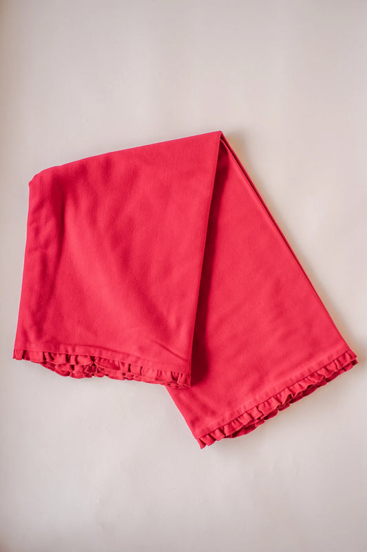 Ruffle Baby Blanket - red