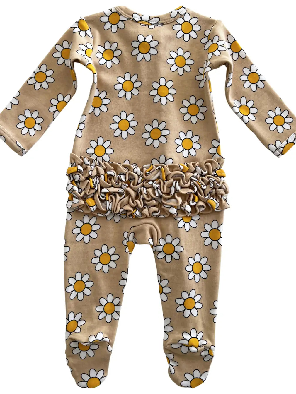 Daisy Pop Biscotti / Organic Frill Zip Footie